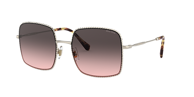 Miu Miu MU 61VS 56 Pink Gradient Grey & Pale Gold Sunglasses  