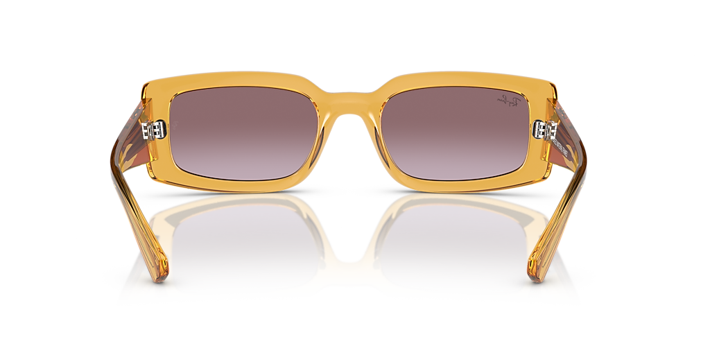 RAY-BAN RB4395F Kiliane Bio-Based Transparent Yellow - Unisex Sunglasses, Dark Violet Lens