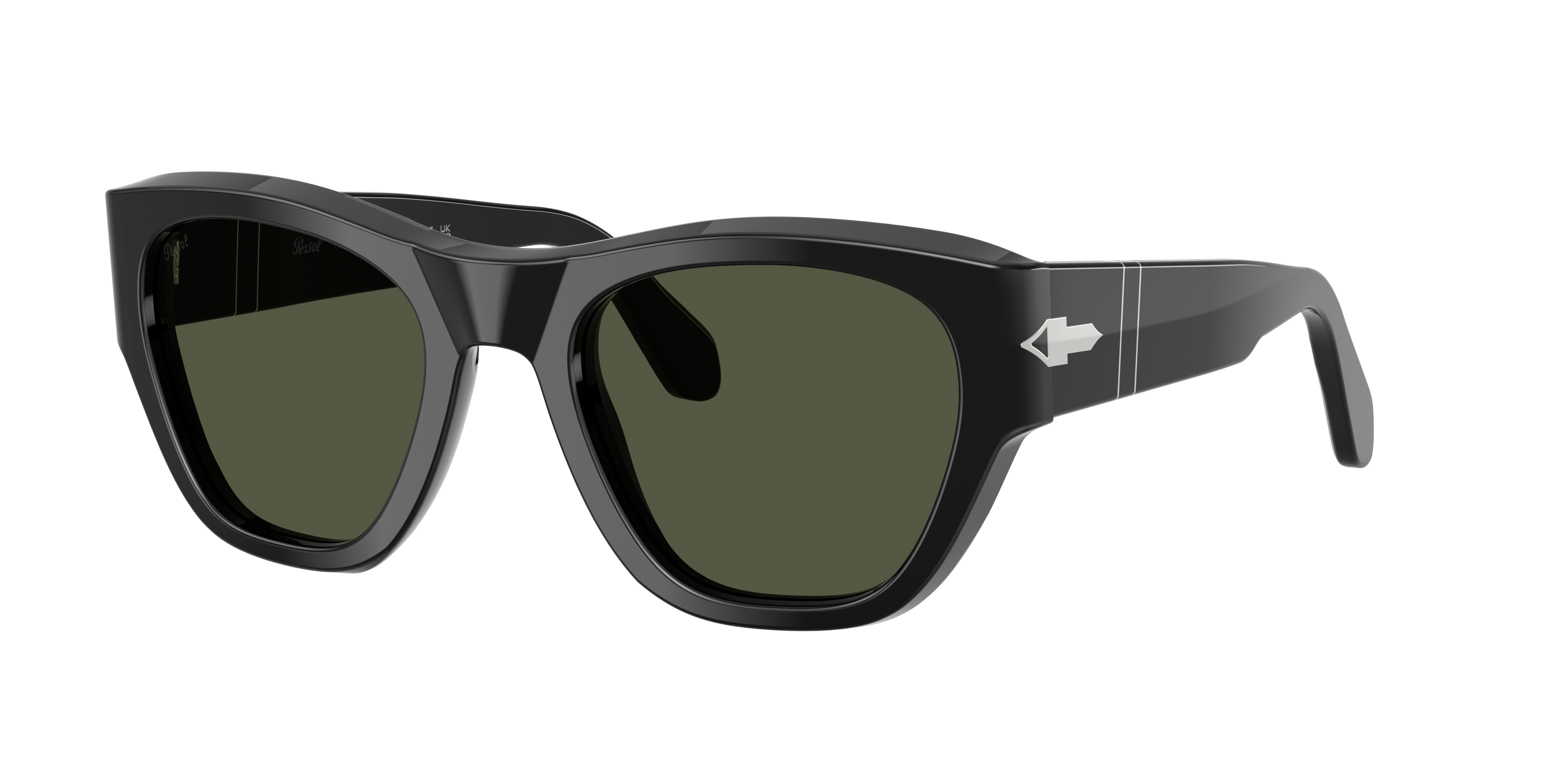 Persol Unisex Sunglass PO0054S -  Frame color: Black, Lens color: Green
