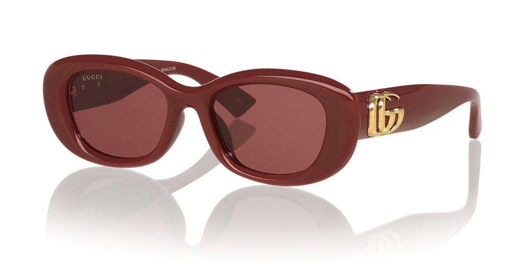 ● GUCCI ● サングラス Gold-Havana / Red Gradient / 61mm Rectangular-frame sunglasses in Rosso Ancora red | GUCCI® US