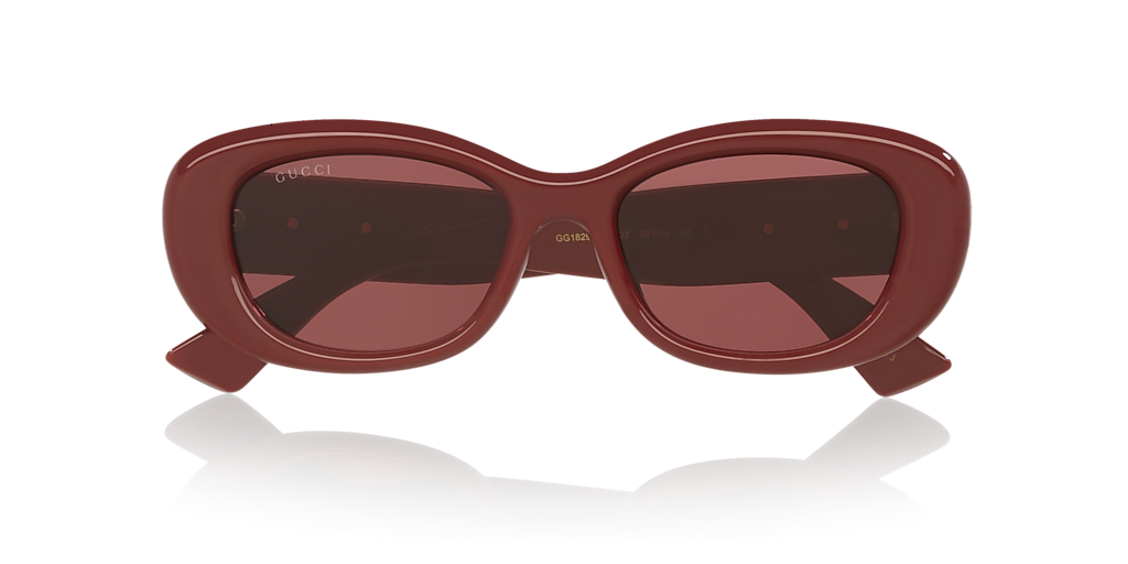 GUCCI GG1829SK Burgundy - Women Luxury Sunglasses, Red Lens