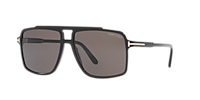 TOM FORD Kemp Black Shiny - Men Luxury Sunglasses, Grey Lens