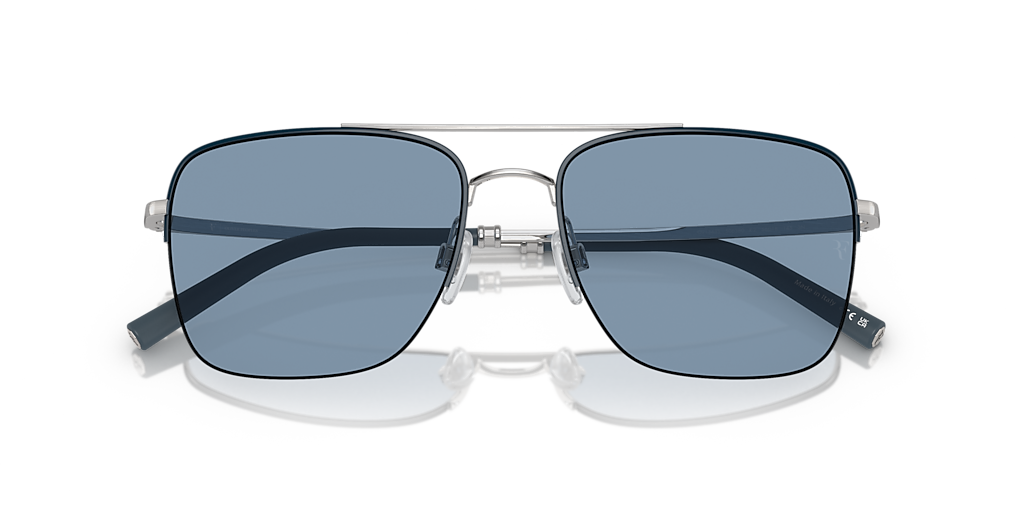 OLIVER PEOPLES OV1343S R-2 Blue Ash/Brushed Silver - Men Luxury Sunglasses, Marine Lens