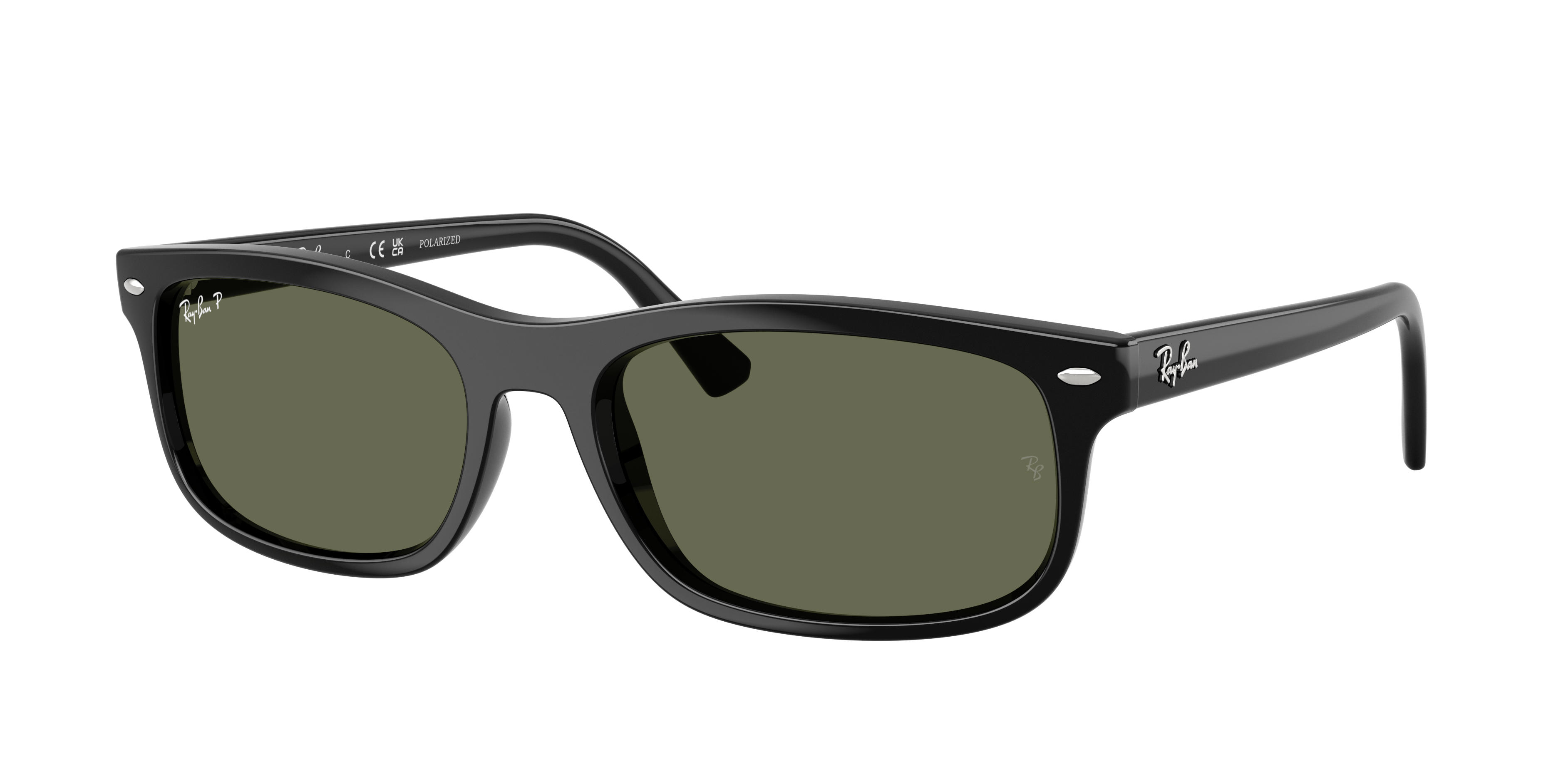 Ray-Ban Unisex Sunglass RB2224 -  Frame color: Black, Lens color: Polarized Green
