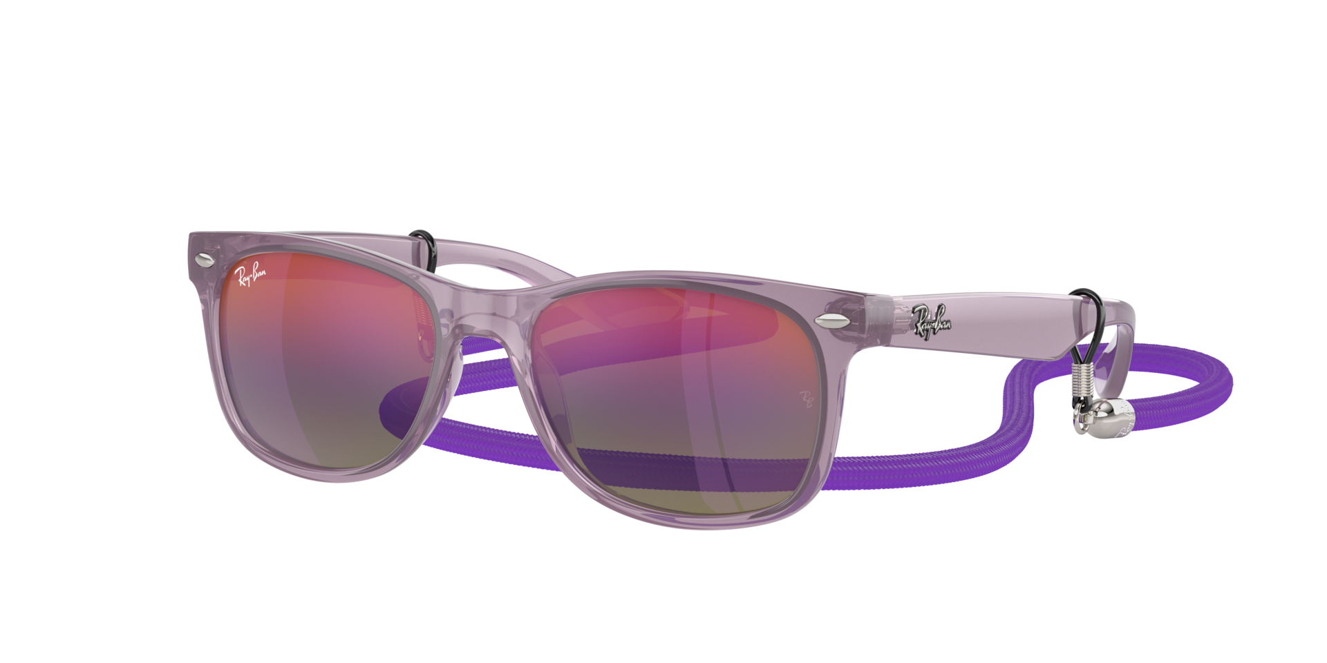 Ray-Ban Unisex Sunglass RB9052S New Wayfarer Kids - Frame color: Opal Purple, Lens color: Blue & Violet