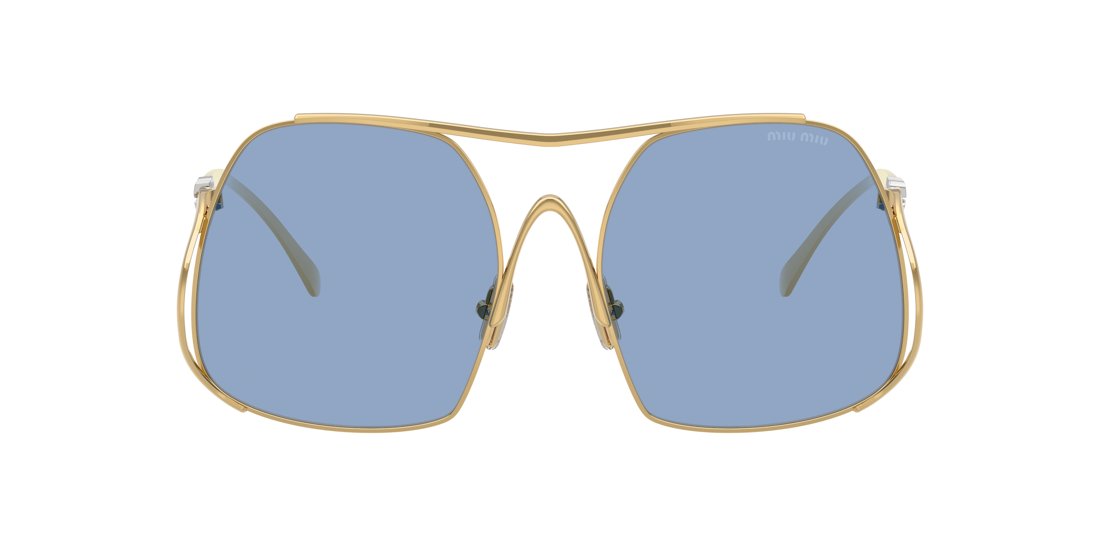 Miu Miu MU A55S XS (57 - 18) with Blue lenses and Gold frame