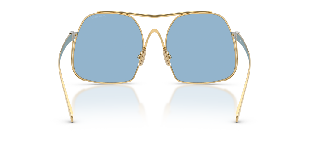 Miu Miu MU A55S XS (57 - 18) with Blue lenses and Gold frame  display picture 3