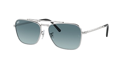 Ray-Ban RB3636 New Caravan 58 Silber/Blau & Gold Polarisiert