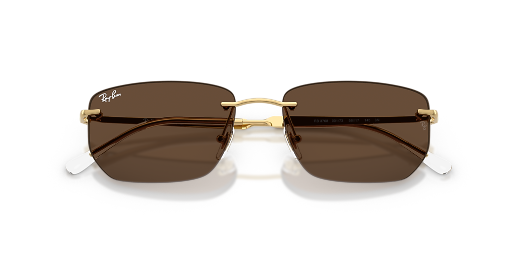 RAY-BAN RB3768 Arista Gold - Unisex Sunglasses, Dark Brown Lens
