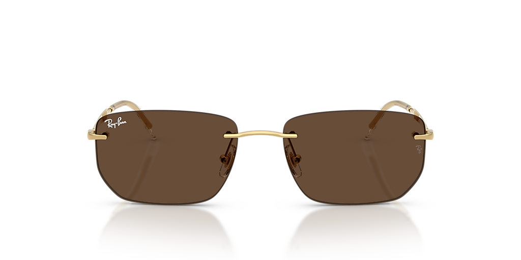 RAY-BAN RB3768 Arista Gold - Unisex Sunglasses, Dark Brown Lens