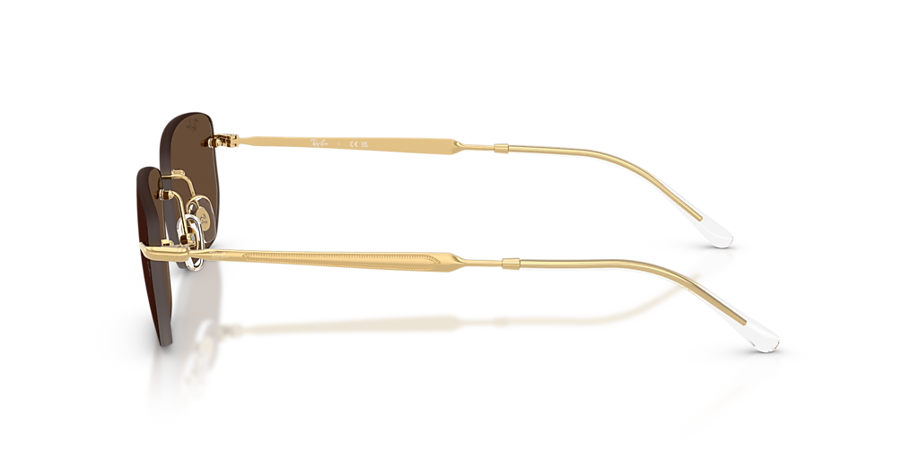 RAY-BAN RB3768 Arista Gold - Unisex Sunglasses, Dark Brown Lens