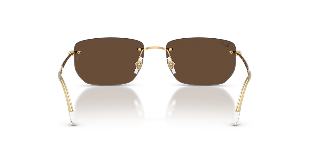 RAY-BAN RB3768 Arista Gold - Unisex Sunglasses, Dark Brown Lens