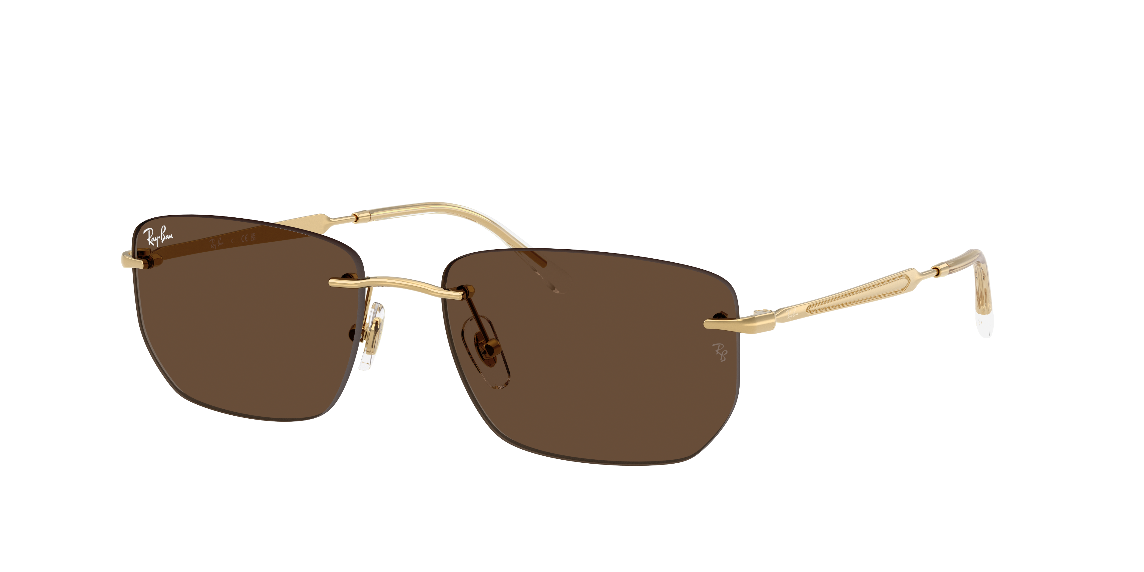 Ray Ban Rb3768 Sunglasses Arista Gold Frame Brown Lenses 56-17 In Brown