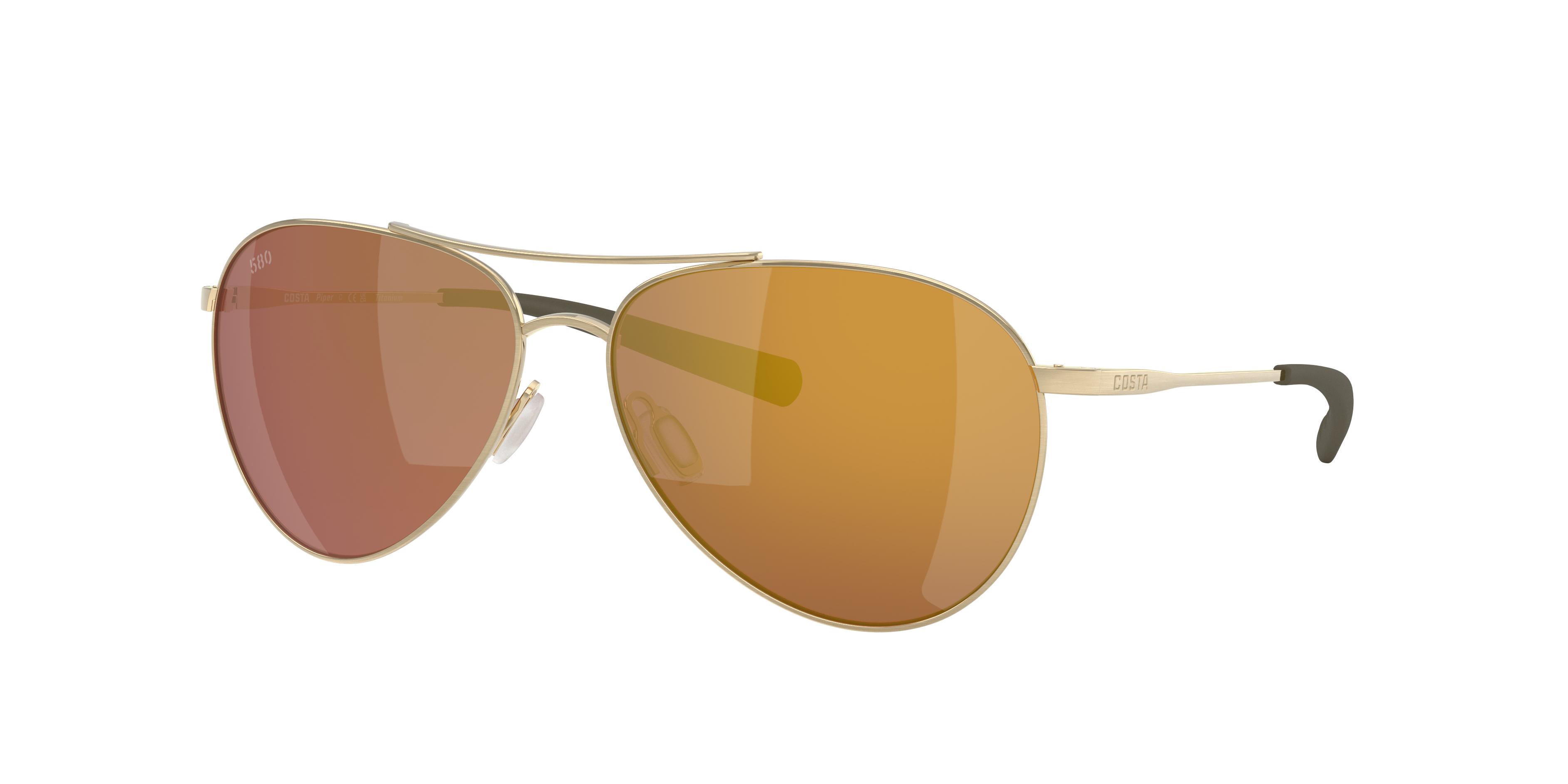 Costa Woman Sunglass Piper -  Frame color: Brushed Gold, Lens color: Gold Mirror