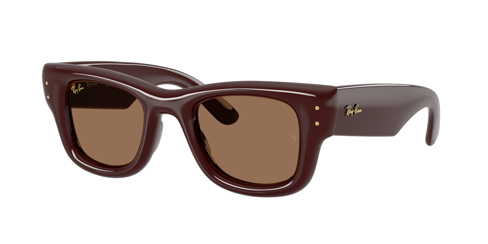 Ray-Ban Unisex Sunglass RB4940 Wayfarer Puffer - Frame color: Dark Brown, Lens color: Dark Brown