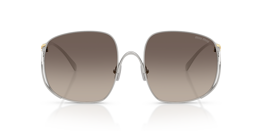 MIU MIU MU A57S Silver - Women Luxury Sunglasses, Grey Gradient Lens