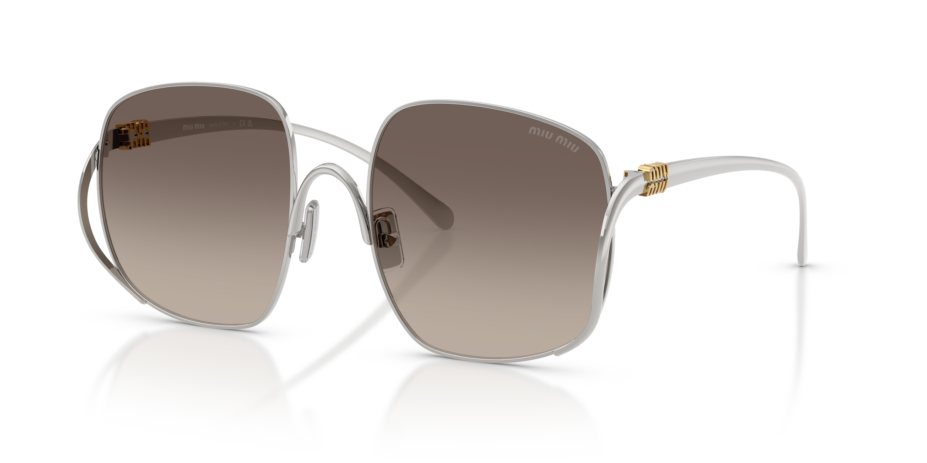 【モカ✨️✨️✨️】 Miu Miu MU A57S M (57 - 20) with Grey lenses and Silver