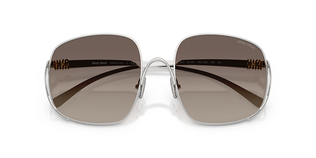 MIU MIU MU A57S Silver - Women Luxury Sunglasses, Grey Gradient Lens