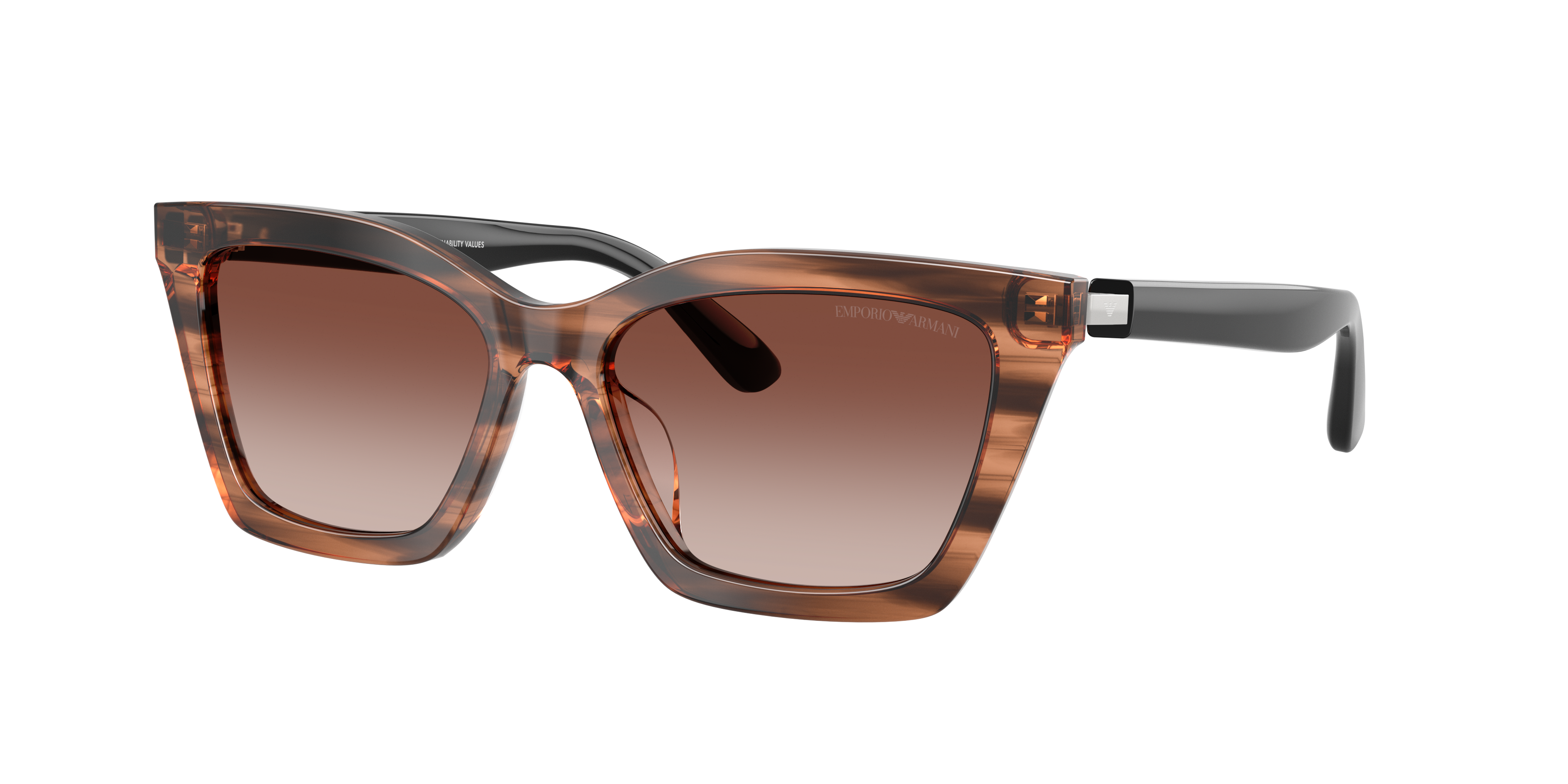 Emporio Armani Woman Sunglass EA4250U -  Frame color: Shiny Striped Brown, Lens color: Gradient Brown
