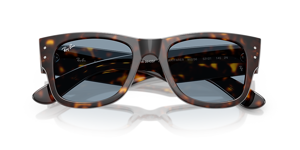 Ray-Ban Summer Capsule Mega Wayfarer Brown Frame Sunglasses with Blue Lenses Ray-Ban Mega Wayfarer Summer Capsule L (52 - 21) with Blue  main image 4