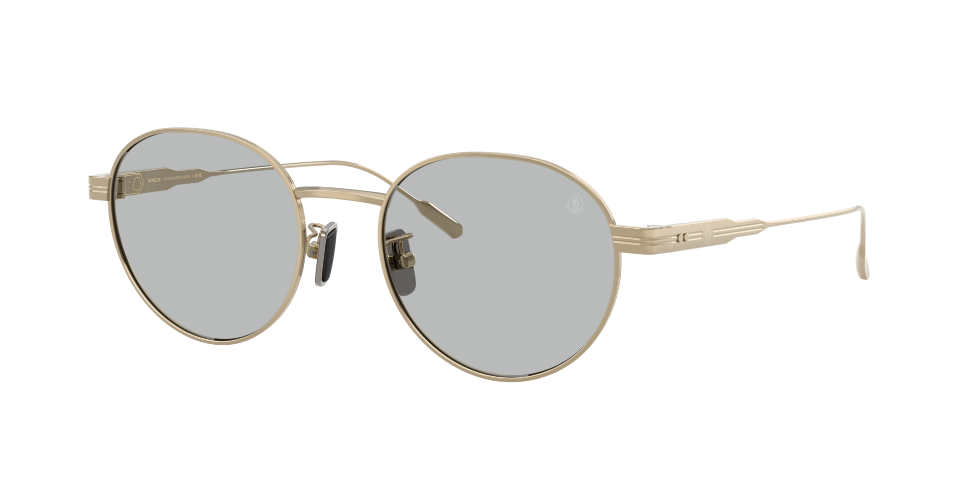 Moncler Unisex Sunglass ME4006TD Subtila -  Frame color: Shiny Pale Gold, Lens color: Solid Grey