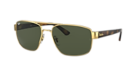 RAY-BAN RB3663 Arista Gold - Man Sunglasses, G-15 Green Lens