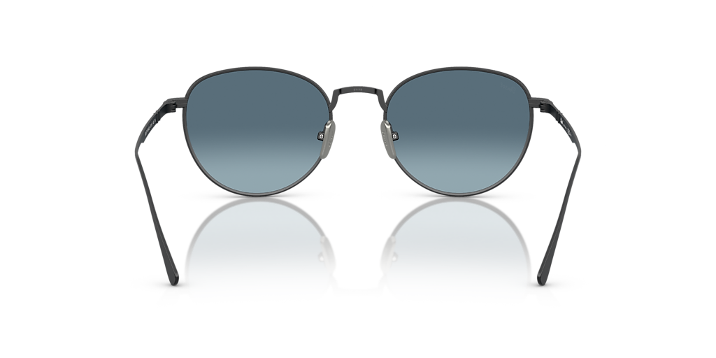 PERSOL PO5002ST Matte Black - Men Luxury Sunglasses, Blue Gradient Lens