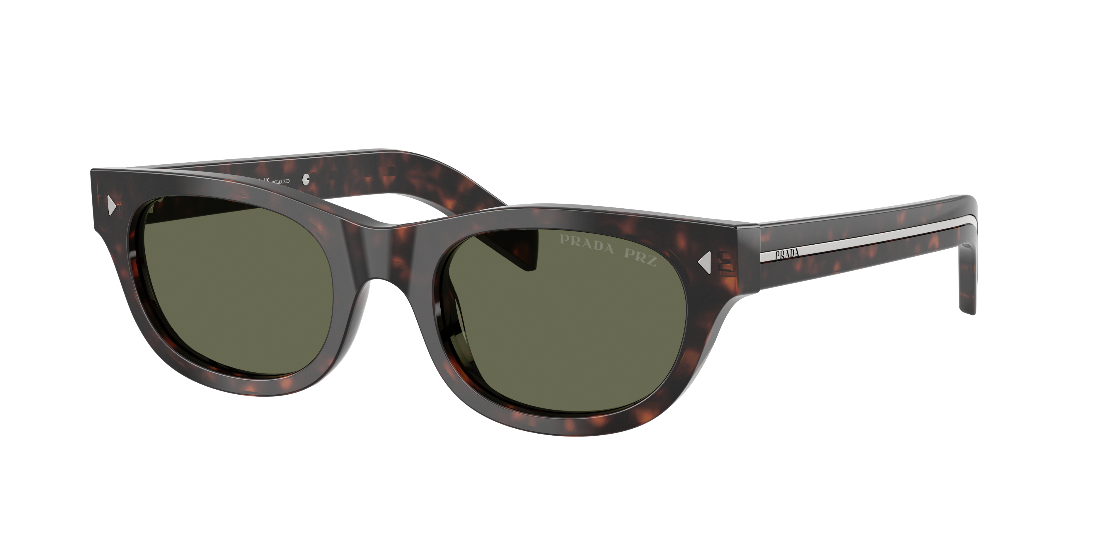 Prada Man Sunglass PR C09S -  Frame color: Havana, Lens color: Green Polarized
