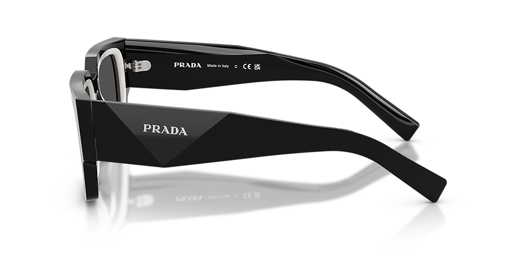 PRADA PR B17S Black/Talc - Men Luxury Sunglasses, Dark Grey Lens