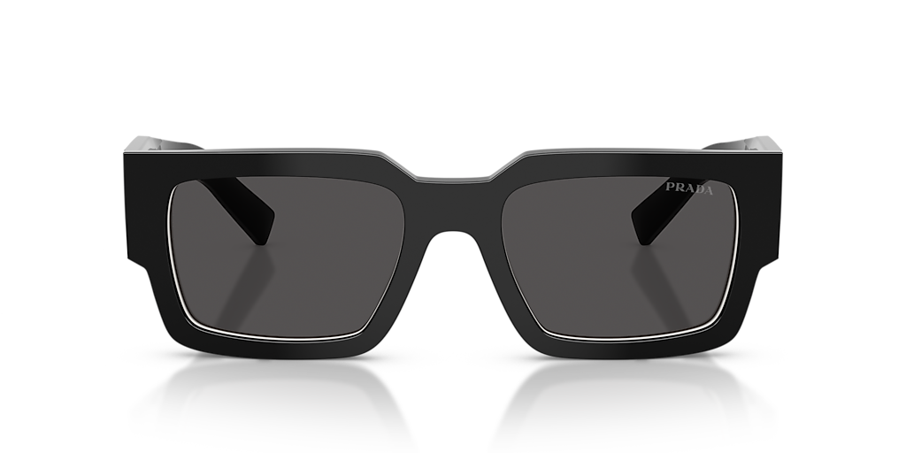 PRADA PR B17S Black/Talc - Men Luxury Sunglasses, Dark Grey Lens