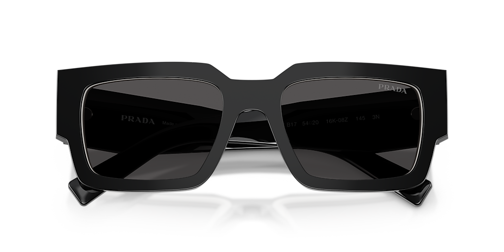 PRADA PR B17S Black/Talc - Men Luxury Sunglasses, Dark Grey Lens