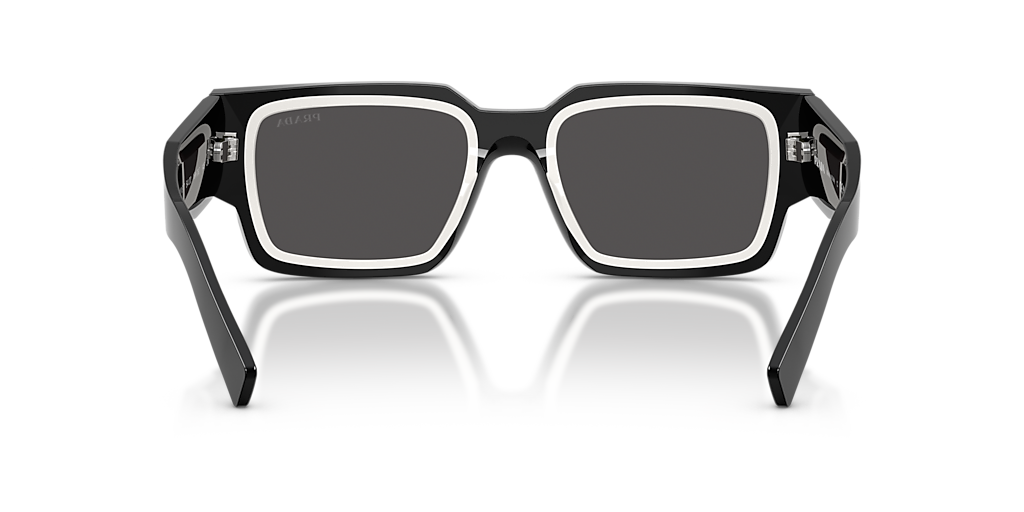 PRADA PR B17S Black/Talc - Men Luxury Sunglasses, Dark Grey Lens