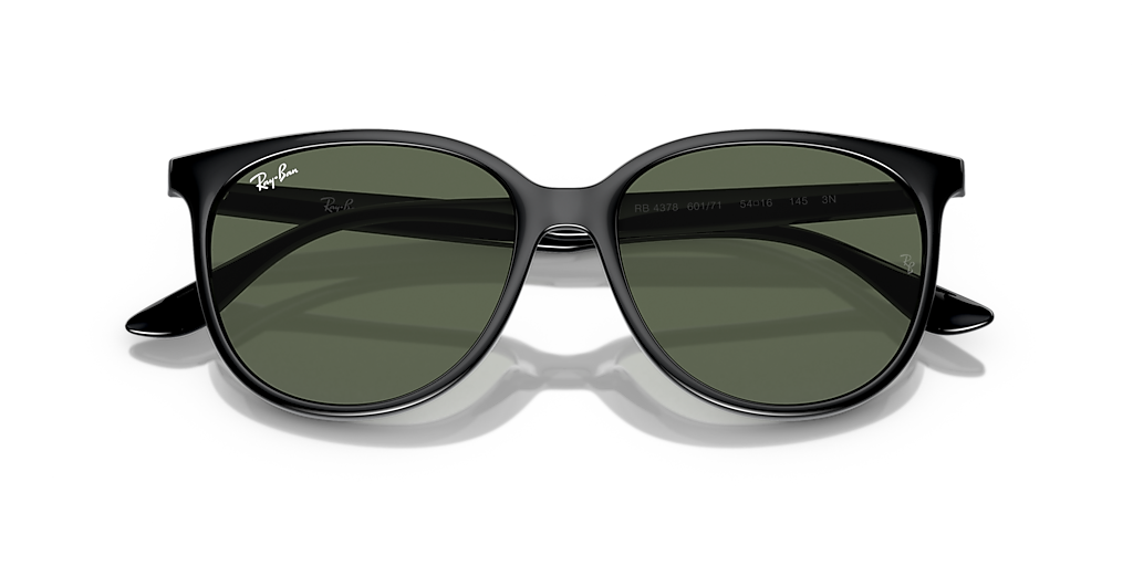 Ray-Ban RB4378 S (54 - 16) with Green lenses and Black frame