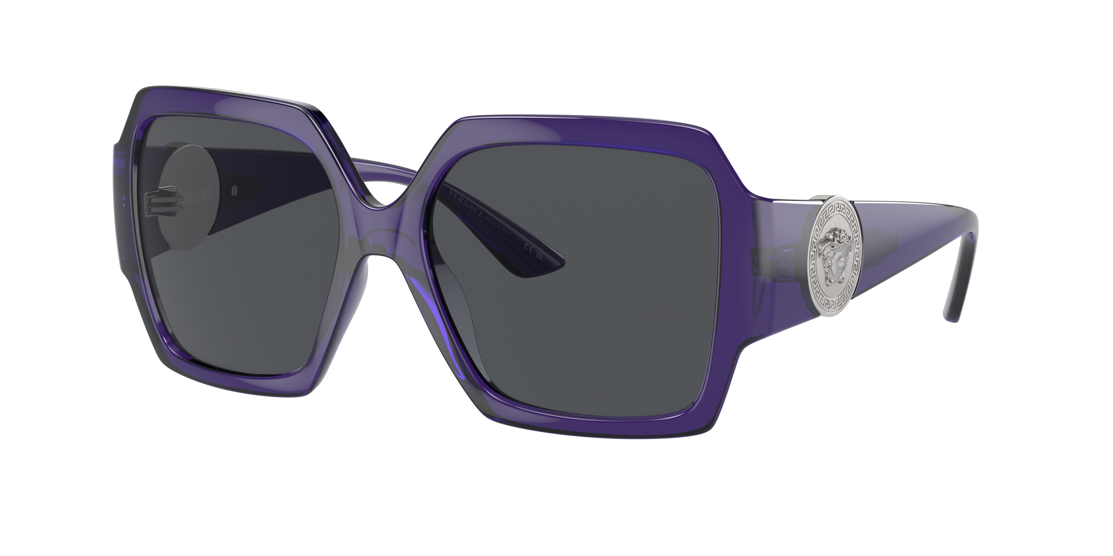 Versace Dark Grey Square Ladies Sunglasses Ve4453 541987 56 In Blue