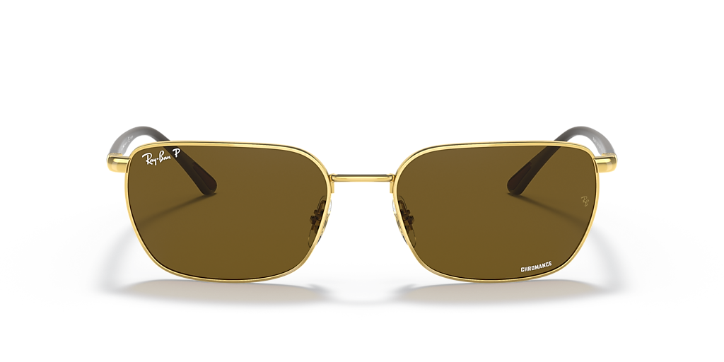 RAY-BAN RB3684CH Chromance Arista Gold - Unisex Sunglasses, Brown Lens