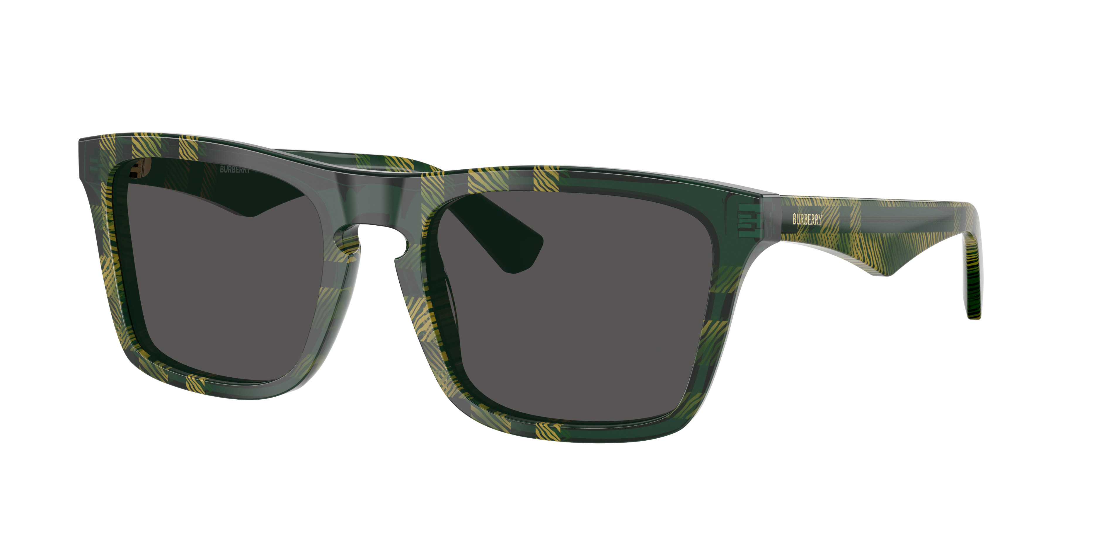 Burberry Man Sunglass BE4434 -  Frame color: Check Green, Lens color: Dark Grey