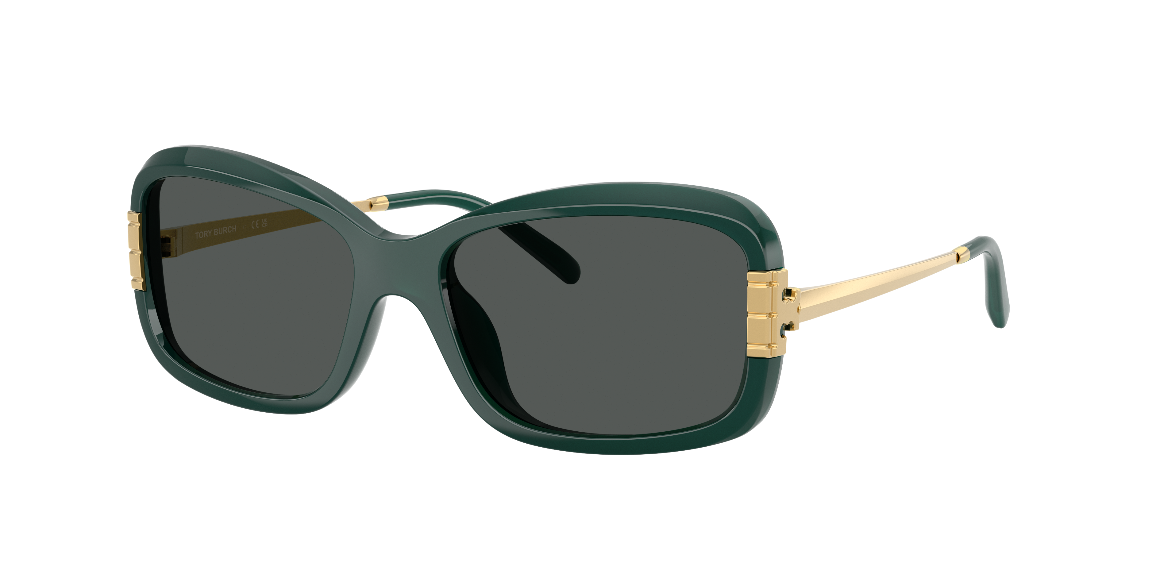 Tory Burch Eleanor Rectangle Sunglasses In Green