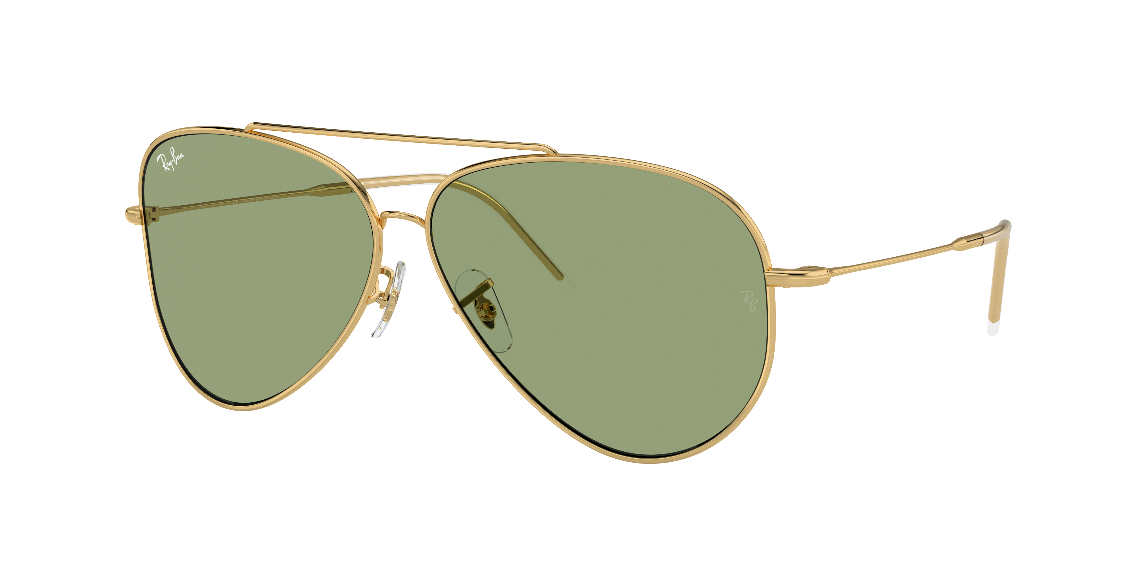 Ray-Ban Unisex Sunglass Aviator Reverse -  Frame color: Arista Gold, Lens color: Green