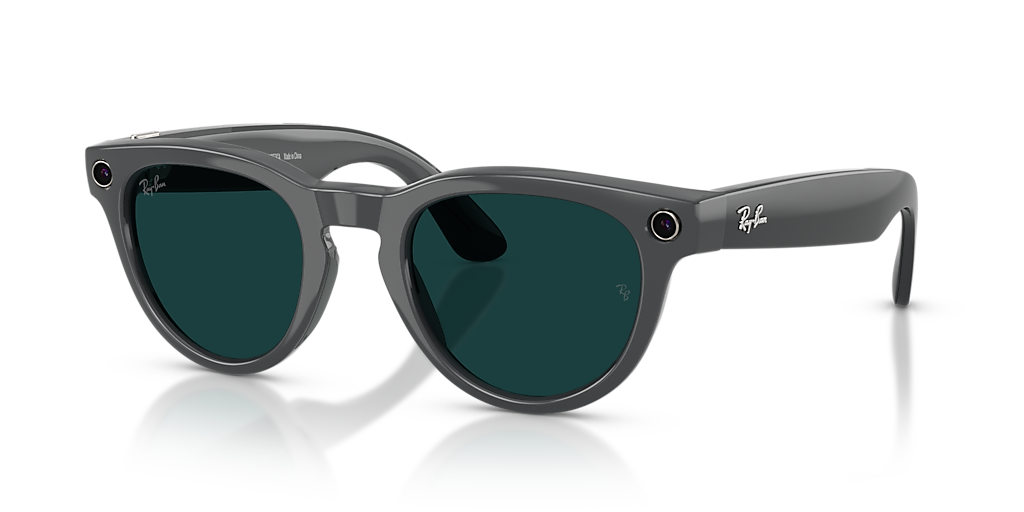 RW4013 Ray-Ban Meta Headliner Asteroid Grey - Unisex Sunglasses, Clear/Emerald Lens