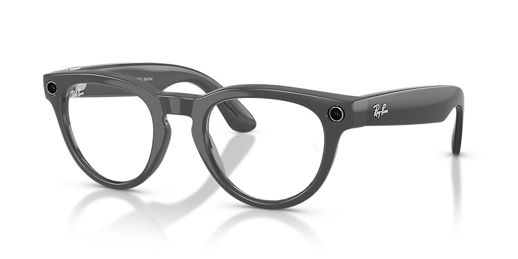 RW4013 Ray-Ban Meta Headliner Asteroid Grey - Unisex Sunglasses, Clear/Emerald Lens