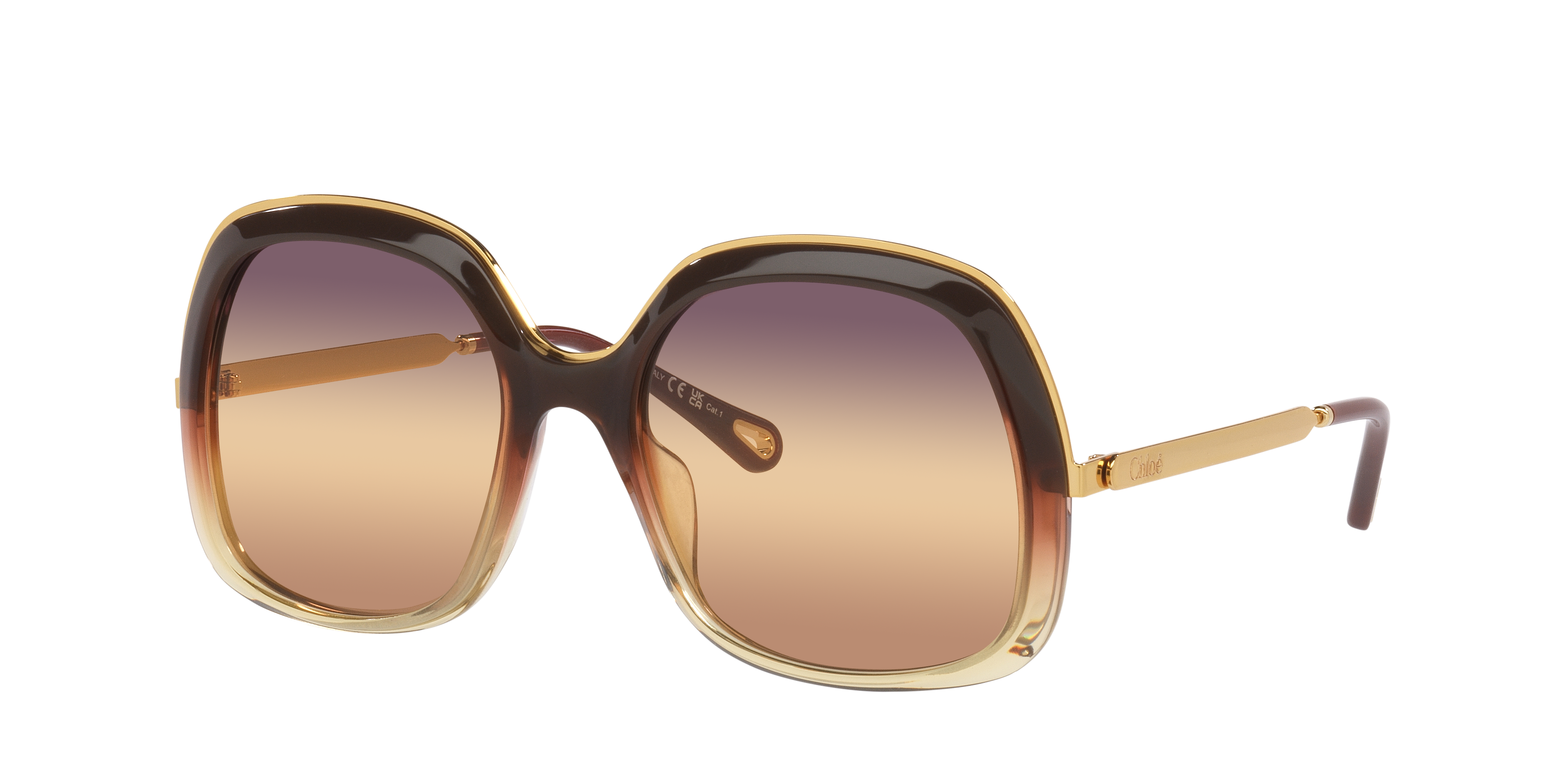 Chloé Woman Sunglass CH0327S -  Frame color: Brown, Lens color: Pink Gradient