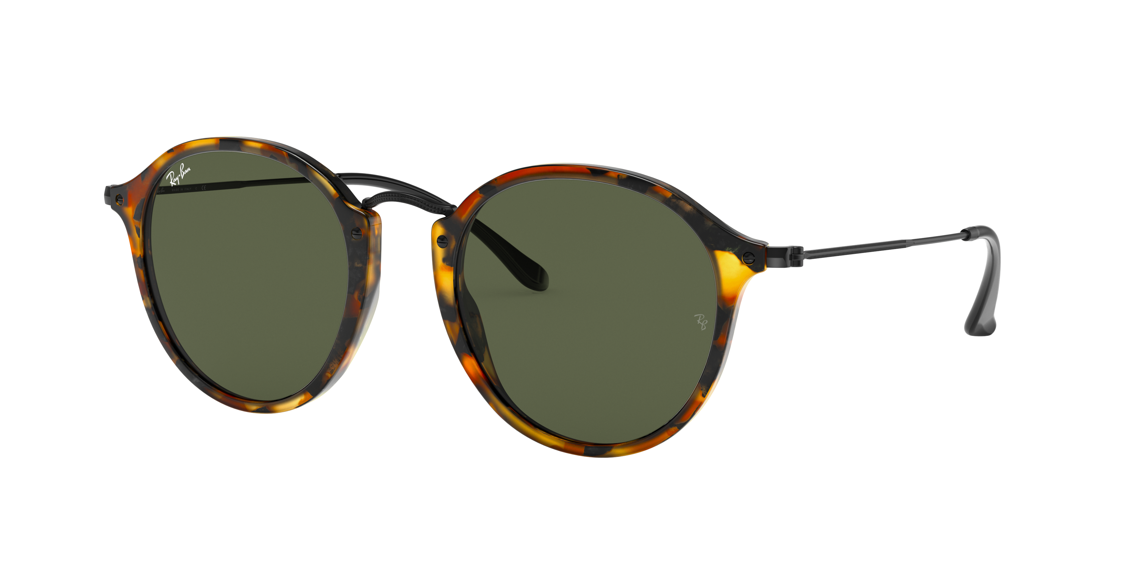 Ray-Ban RB2447 Round Fleck XL (49 - 21) with Green lenses and 