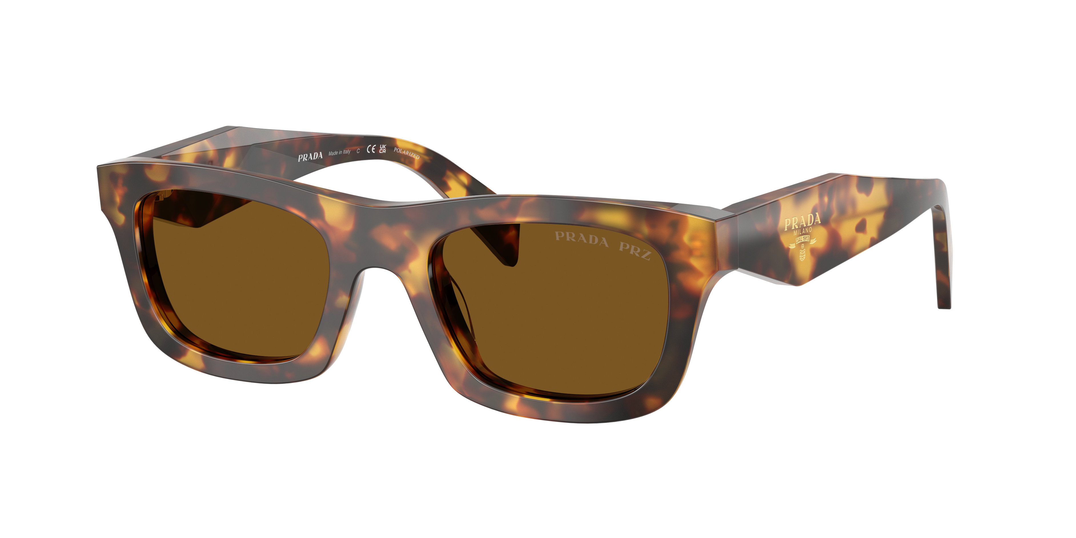 Prada Tortoiseshell Square Sunglasses In Brown