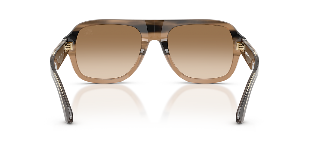BURBERRY BE4478 Striped Beige - Men Luxury Sunglasses, Brown Gradient Lens