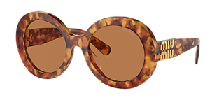 まゆ Miu Miu MU 09WS XL (53 - 22) com Lentes Marrom e Armação Tartaruga