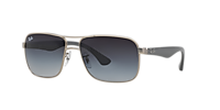 RAY-BAN RB3516 Matte Silver - Men Sunglasses, Gradient Grey Lens