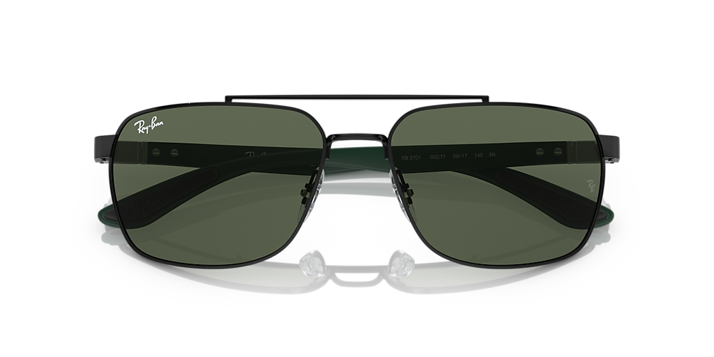 Ray-Ban RB3701 XXL (59 - 17) with Green lenses and Black frame