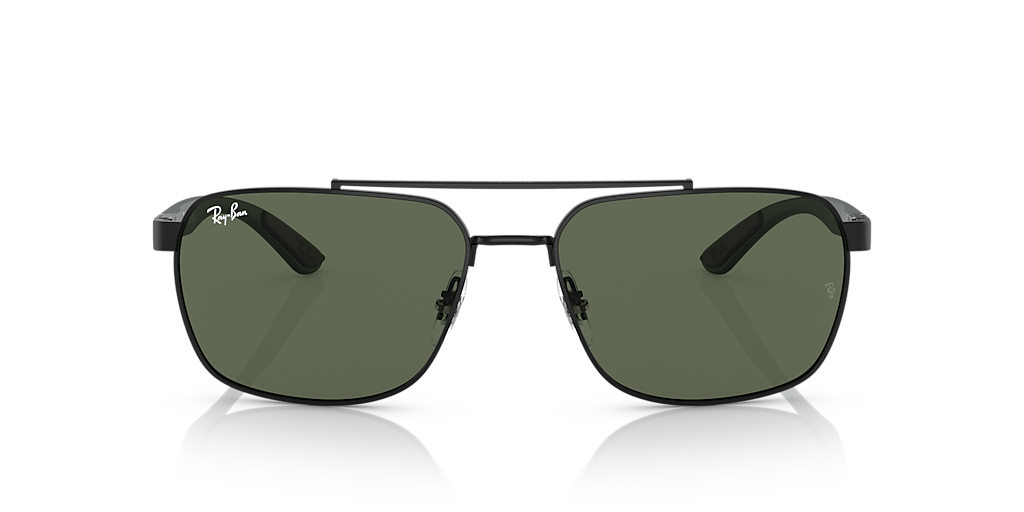 Ray-Ban RB3701 XXL (59 - 17) with Green lenses and Black frame