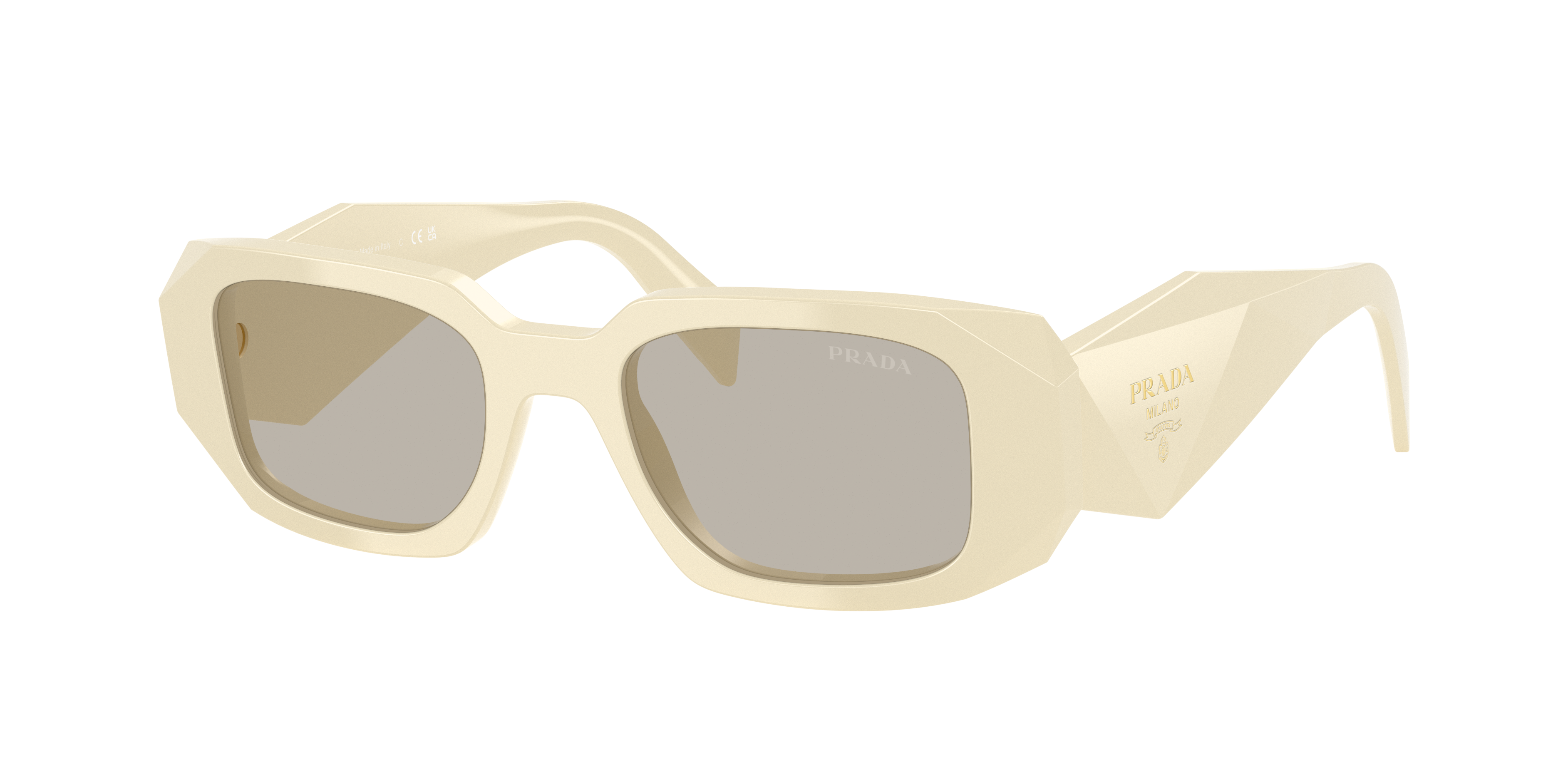 Prada Damen Hellbraun Frau Sunglass Pr 17Ws - Rahmenfarbe: Milchweiß, Linsenfarbe: