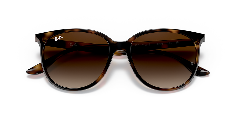 RAY-BAN RB4378 Havana - Women Sunglasses, Gradient Brown Lens